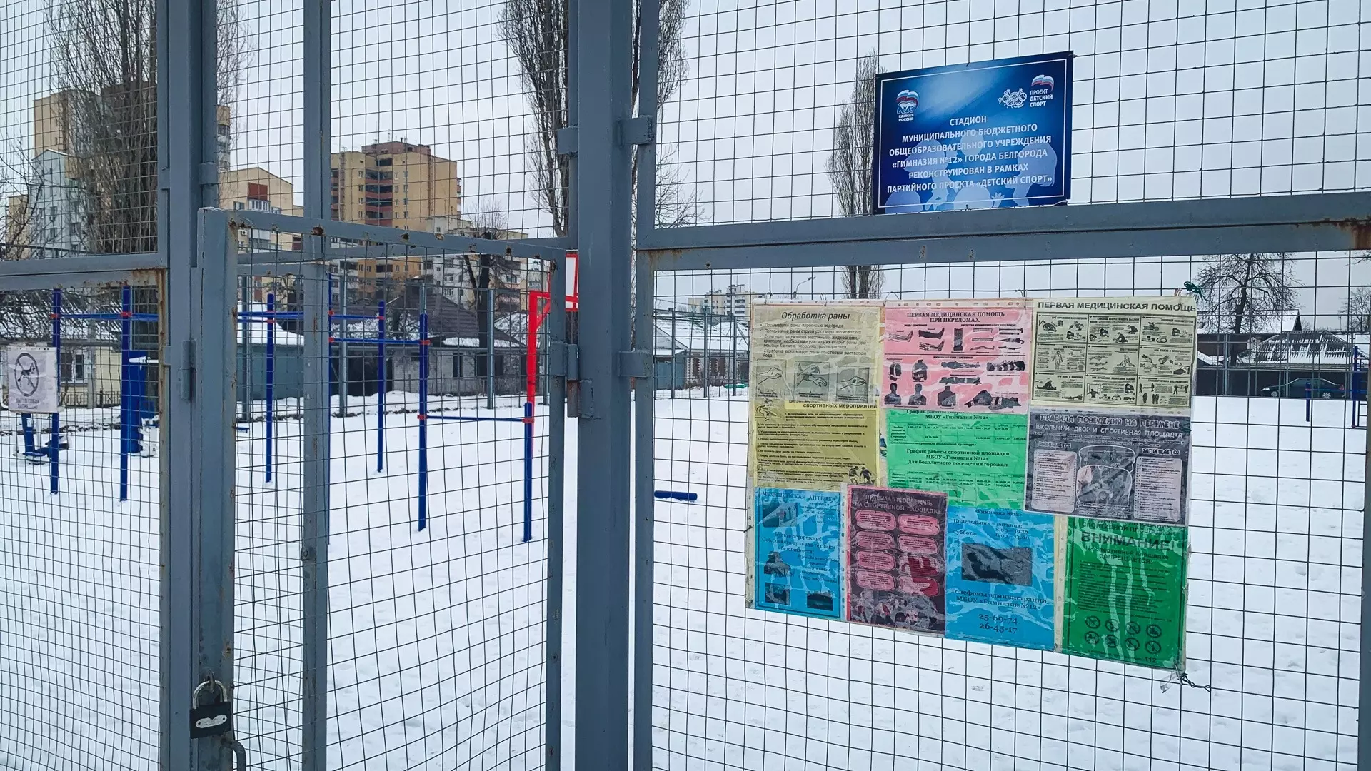 На площадке в Уфе хоккейные ворота упали на 10-летнюю девочку