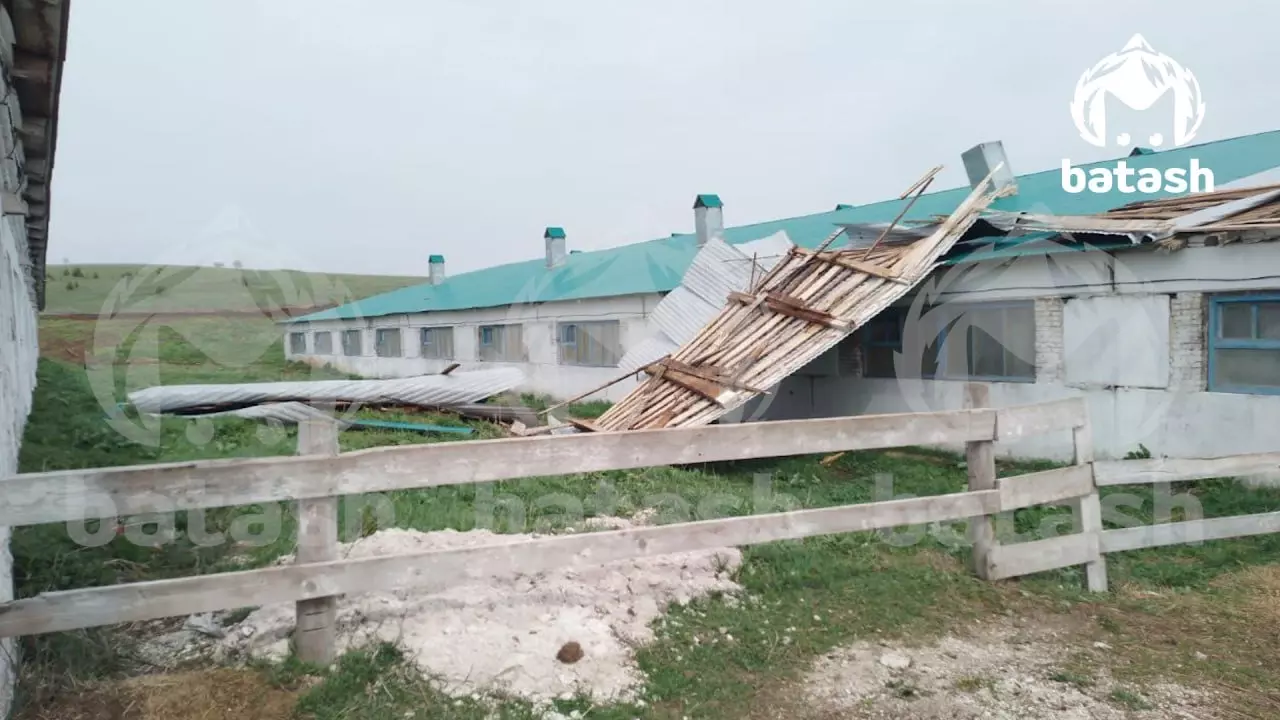 Ураган сорвал крыши двух ферм в Башкирии