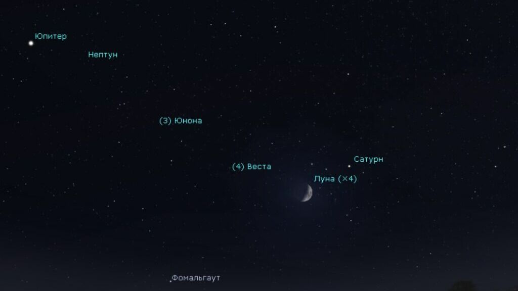 Сегодня вечером уфимцы рядом с луной смогут увидеть Сатурн